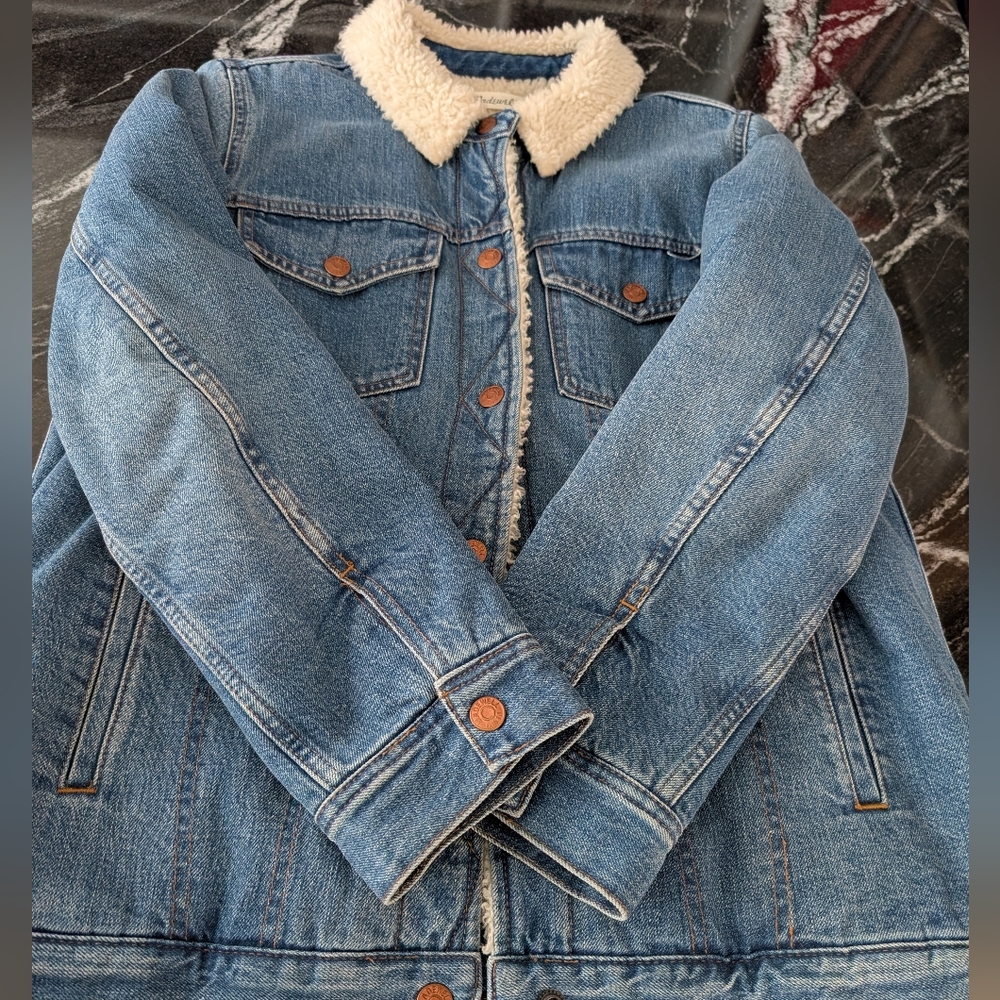 Denim Jacket with Sherpa Collar